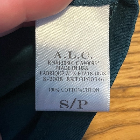 A.L.C. Fitted Green Puff Sleeve Blouse Size Small - Picture 3 of 8